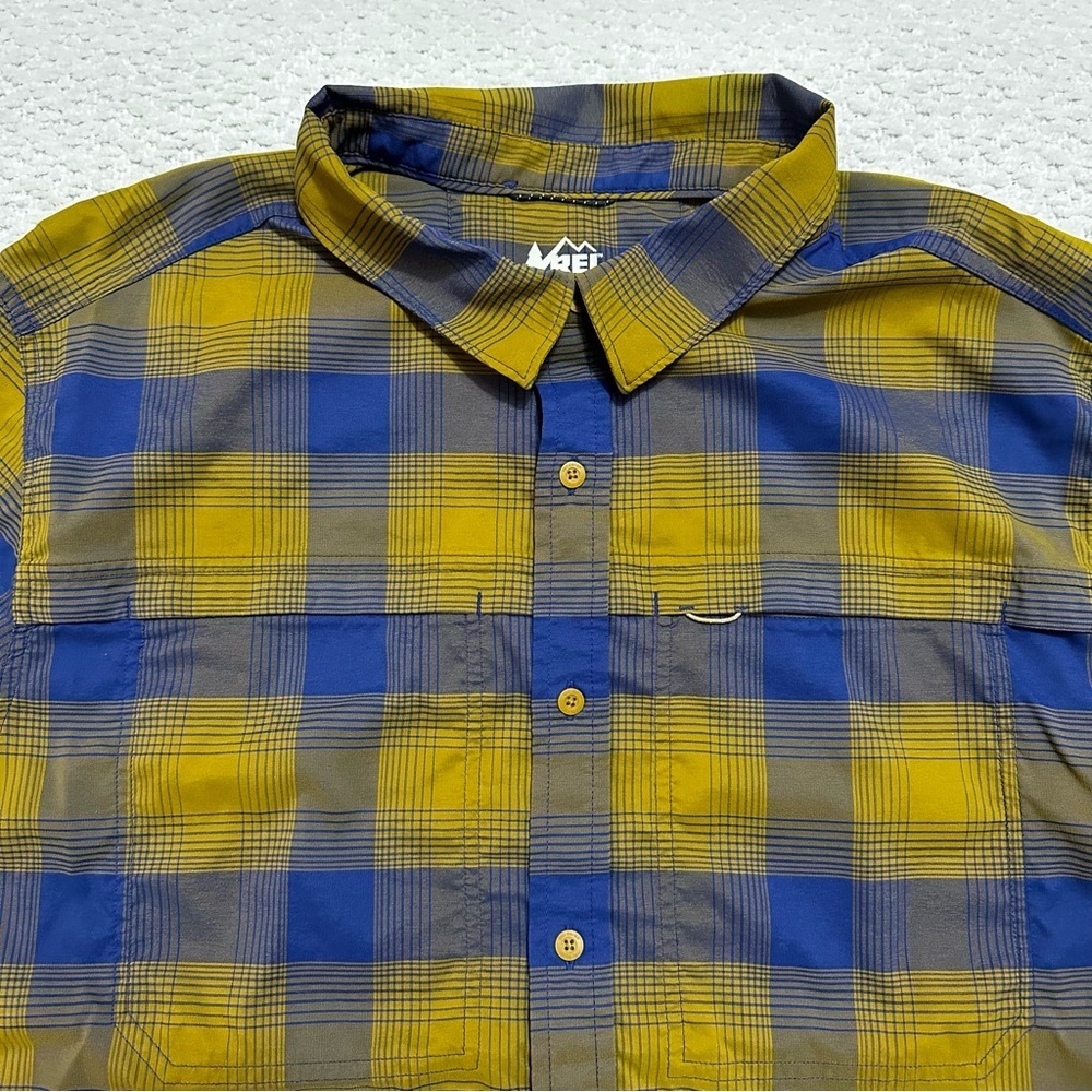 REI Co-Op Safari Shirt Button Up Plaid Vented Long Sleeve Men’s Size XL
